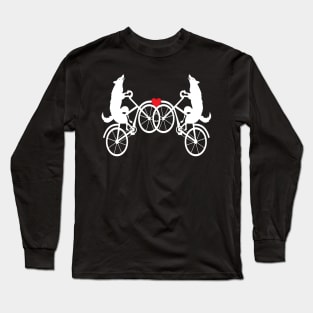 Wolf bicycle love nice cute cool colorful Long Sleeve T-Shirt